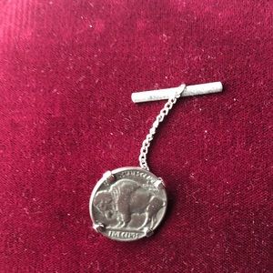 Swank Buffalo Head Nickel Tie Bar